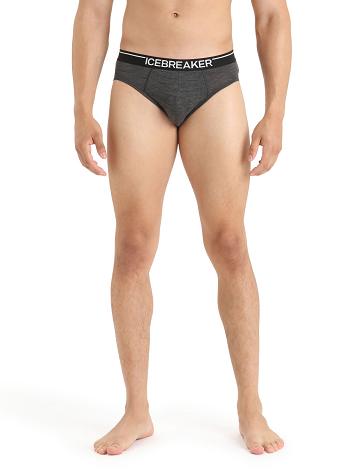 Jet Heather Men's Icebreaker Merino Anatomica Briefs Underwear | USA 1298KORI